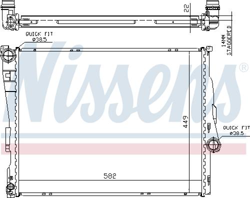 Nissens 60784A - Radiador, refrigeración del motor parts5.com