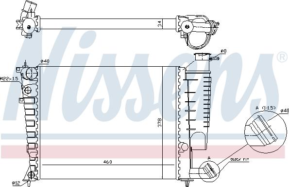 Nissens 61335A - Radiator, engine cooling parts5.com