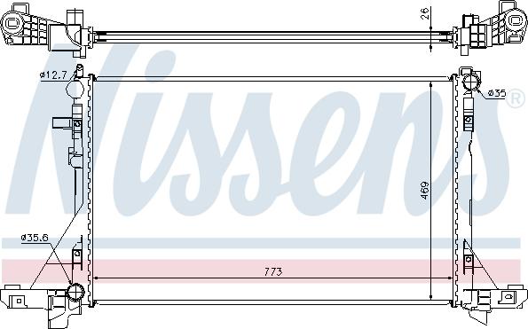 Nissens 630733 - Радиатор, охлаждение двигателя parts5.com