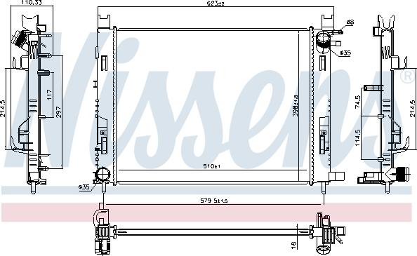 Nissens 637627 - Hladilnik, hlajenje motorja parts5.com