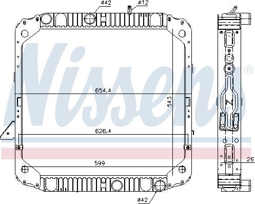 Nissens 62743 - Radiador, refrigeración del motor parts5.com