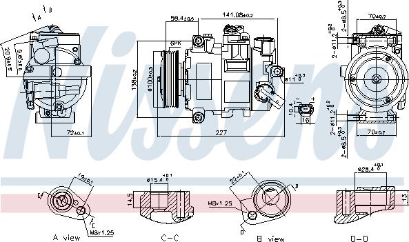 Nissens 89415 - Kompressori, ilmastointilaite parts5.com