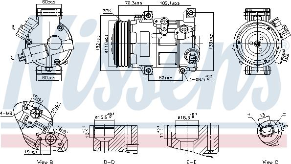 Nissens 89516 - Compresor, climatizare parts5.com