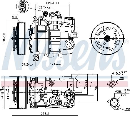 Nissens 89529 - Kompressor, Klimaanlage parts5.com