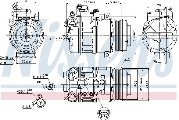 Nissens 89574 - Compresor, aire acondicionado parts5.com