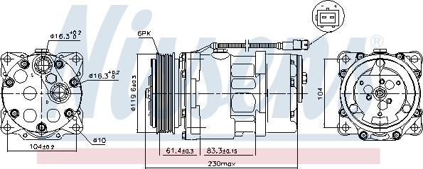 Nissens 89055 - Kompresor, klimatyzacja parts5.com