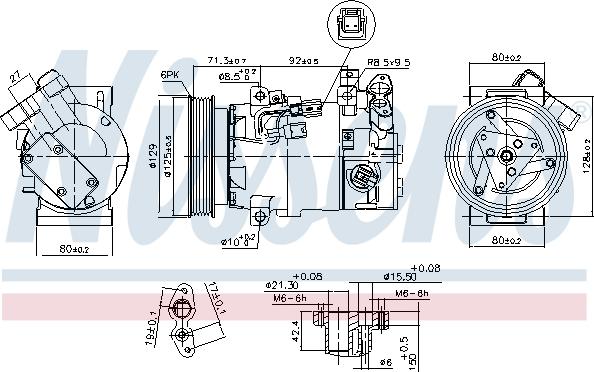 Nissens 890586 - Compresor, aire acondicionado parts5.com