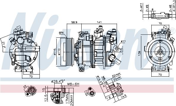 Nissens 890602 - Компрессор кондиционера parts5.com