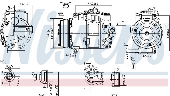 Nissens 890199 - Kompresor, klimatizace parts5.com