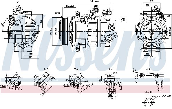 Nissens 890893 - Compresor, climatizare parts5.com