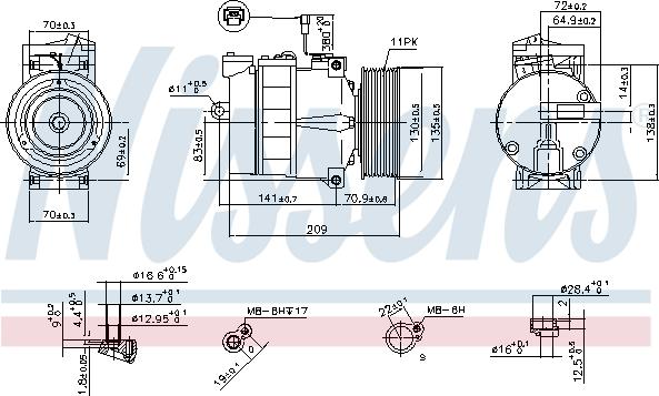 Nissens 89028 - Compresor, climatizare parts5.com