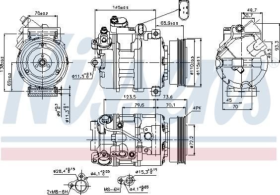 Nissens 89073 - Kompressori, ilmastointilaite parts5.com