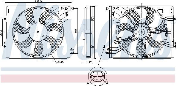 Nissens 850050 - Ventilátor chladenia motora parts5.com