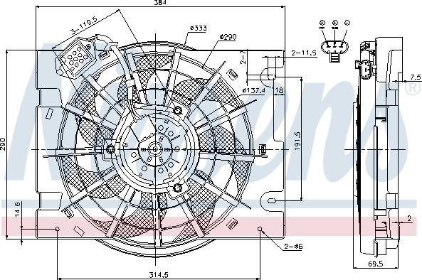 Nissens 85186 - Ventilátor chladenia motora parts5.com