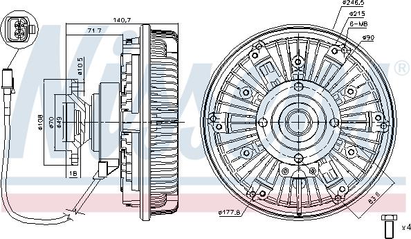 Nissens 86024 - Sprzęgło, wentylator chłodzenia parts5.com