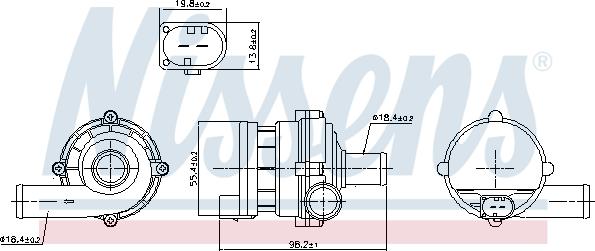 Nissens 832169 - Dodatna pumpa za vodu parts5.com