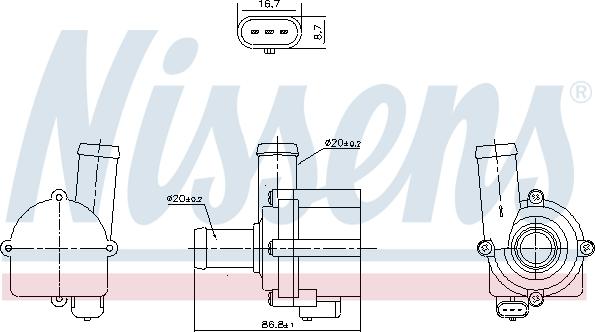 Nissens 832121 - Bomba de agua parts5.com