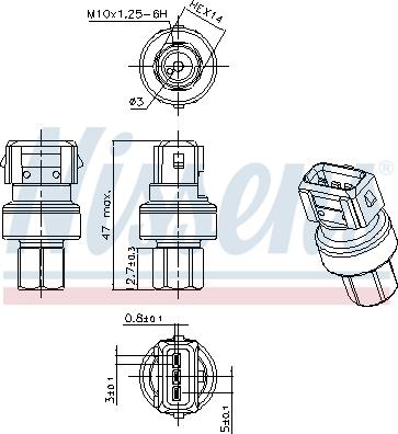 Nissens 301068 - Pressostat, climatisation parts5.com