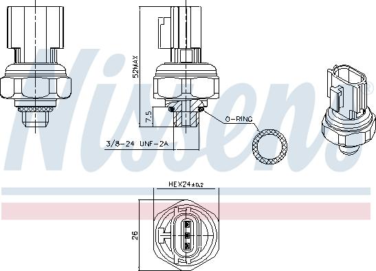 Nissens 301077 - Przełącznik ciśnieniowy, klimatyzacja parts5.com