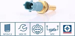 Nissens 207019 - Sensor, temperatura del refrigerante parts5.com