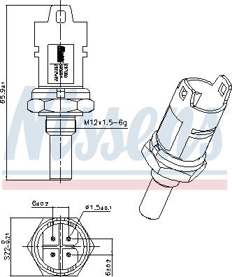 Nissens 207080 - Sensor, temperatura del refrigerante parts5.com