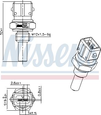 Nissens 207076 - Sensor, temperatura del refrigerante parts5.com