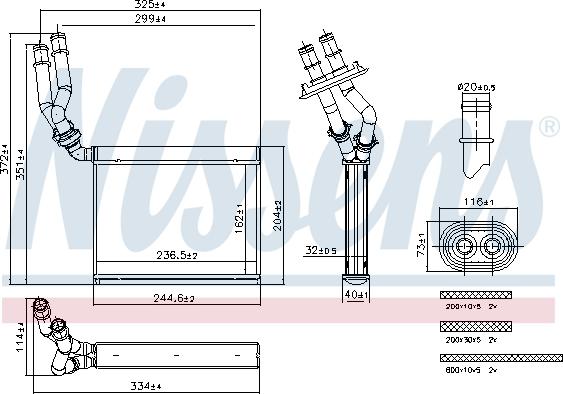 Nissens 707299 - Schimbator caldura, incalzire habitaclu parts5.com