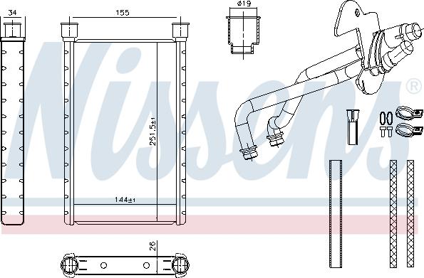 Nissens 707282 - Schimbator caldura, incalzire habitaclu parts5.com