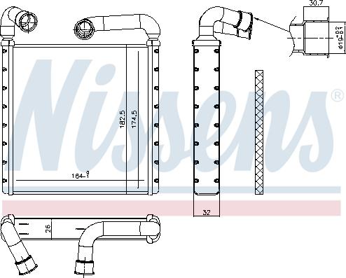 Nissens 73943 - Εναλλάκτης θερμότητας, θέρμανση εσωτερικού χώρου parts5.com