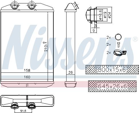 Nissens 73344 - Εναλλάκτης θερμότητας, θέρμανση εσωτερικού χώρου parts5.com