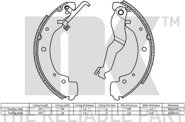 NK 2747549 - Brake Shoe Set parts5.com