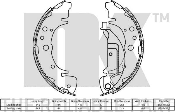 NK 2734666 - Brake Shoe Set parts5.com