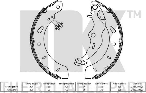 NK 2725819 - Set saboti frana parts5.com