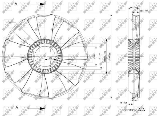 NRF 49829 - Koło wentylatora, chłodzenie silnika parts5.com