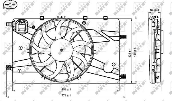 NRF 47757 - Ventilator, hlajenje motorja parts5.com