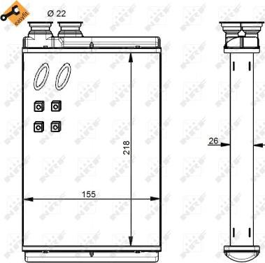 NRF 54347 - Heat Exchanger, interior heating parts5.com