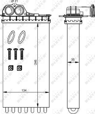 NRF 54332 - Heat Exchanger, interior heating parts5.com