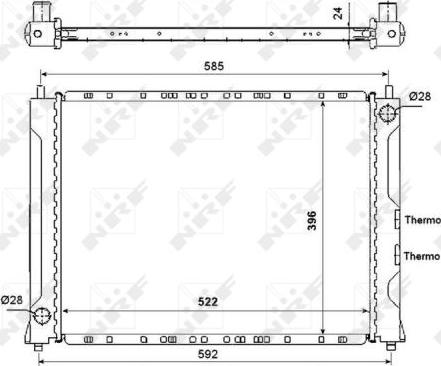 NRF 55425 - Radiador, refrigeración del motor parts5.com