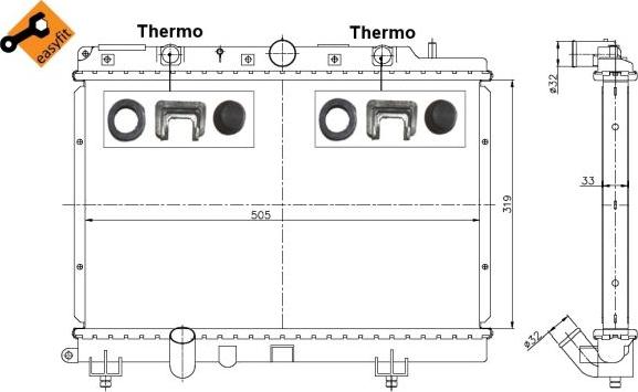 NRF 55307 - Radiador, refrigeración del motor parts5.com