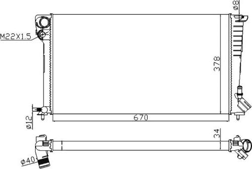 NRF 509510A - Hladnjak, hlađenje motora parts5.com