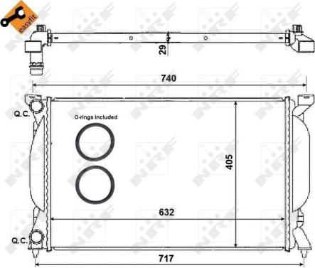 NRF 50539 - Радиатор, охлаждение двигателя parts5.com