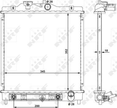 NRF 516355 - Radiador, refrigeración del motor parts5.com