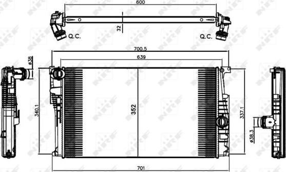 NRF 58412 - Radiator, engine cooling parts5.com