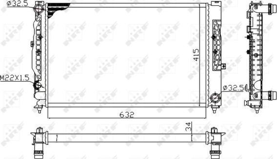 NRF 539504A - Radiador, refrigeración del motor parts5.com