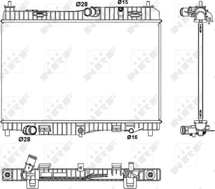 NRF 53043 - Chłodnica, układ chłodzenia silnika parts5.com