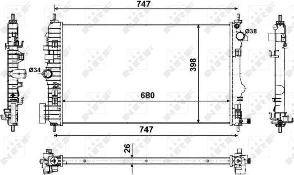 NRF 53774 - Radiador, refrigeración del motor parts5.com