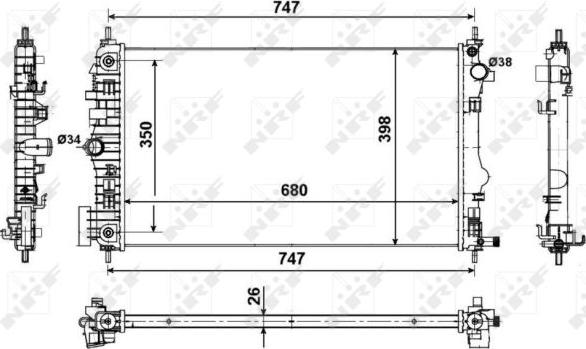 NRF 53775 - Radiador, refrigeración del motor parts5.com