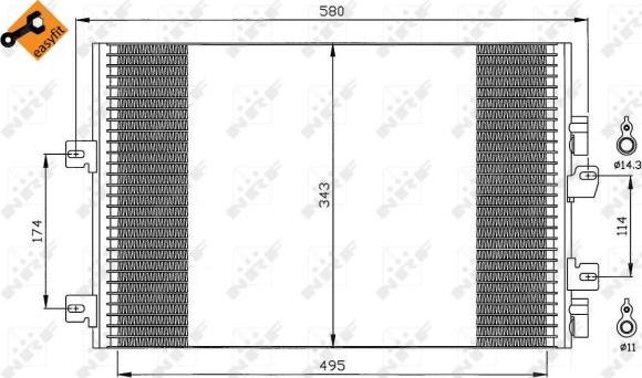 NRF 35543 - Kondenzator, klima-uređaj parts5.com