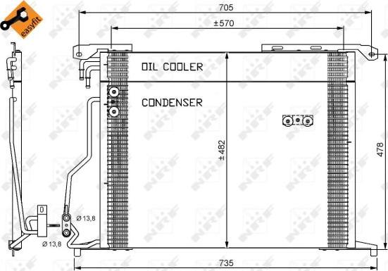 NRF 35578 - Kondenzator, klima-uređaj parts5.com