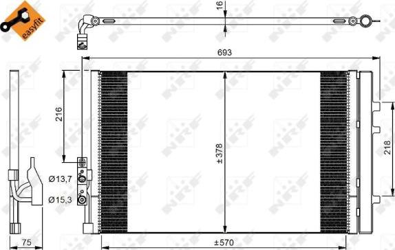 NRF 350036 - Kondenzátor, klíma parts5.com